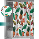 White multi Summer fruits DURABLE SHOWER CURTAIN - LeobonZone