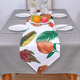 White multi Summer fruits Sharp Angle Table Runner Place Mats - LeobonZone