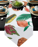 White multi Summer fruits Sharp Angle Table Runner Place Mats - LeobonZone