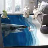 Ocean shark Right Angle Felt Rugs - LeobonZone