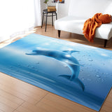 Blue dolphin Right Angle Felt Rugs - LeobonZone