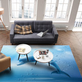 Blue dolphin Right Angle Felt Rugs - LeobonZone