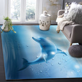 Blue dolphin Right Angle Felt Rugs - LeobonZone