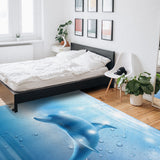 Blue dolphin Right Angle Felt Rugs - LeobonZone