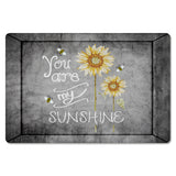 Marble Texture Sunflower Combination Leather Doormat - LeobonZone
