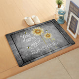 Marble Texture Sunflower Combination Leather Doormat - LeobonZone