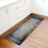 Marble Texture Sunflower Combination Leather Doormat - LeobonZone