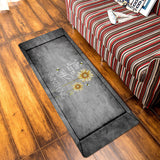 Marble Texture Sunflower Combination Leather Doormat - LeobonZone
