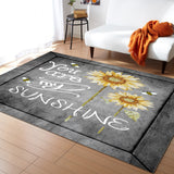 Marble Texture Sunflower Combination Right Angle Felt Rugs - LeobonZone