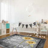 Marble Texture Sunflower Combination Right Angle Felt Rugs