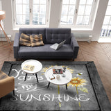 Marble Texture Sunflower Combination Right Angle Felt Rugs - LeobonZone