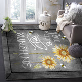 Marble Texture Sunflower Combination Right Angle Felt Rugs - LeobonZone