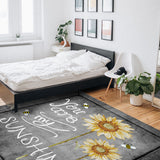 Marble Texture Sunflower Combination Right Angle Felt Rugs - LeobonZone