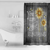 Marble Texture Sunflower Combination Waterproof Durable Shower Curtain - LeobonZone