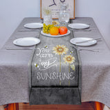 Marble Texture Sunflower Combination Table Runner Place Mats - LeobonZone