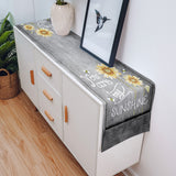 Marble Texture Sunflower Combination Table Runner Place Mats - LeobonZone
