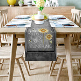 Marble Texture Sunflower Combination Table Runner Place Mats - LeobonZone