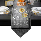 Marble Texture Sunflower Combination Table Flag And Table Mat Suit Sharp angle - LeobonZone