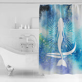 White Summer sea mermaid shower curtain