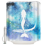 White Summer sea Mermaid DURABLE SHOWER CURTAIN - LeobonZone