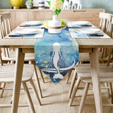 White Summer sea Mermaid Sharp Angle Table Runner Place Mats - LeobonZone