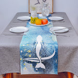 White Summer sea Mermaid Table Runner Place Mats - LeobonZone