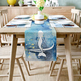 White Summer sea Mermaid Table Runner Place Mats - LeobonZone