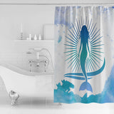 Summer sea Mermaid blue shower curtain