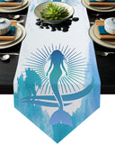 Summer sea Mermaid Sharp Angle Table Runner Place Mats - LeobonZone