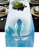 Summer sea Mermaid Table Runner Place Mats - LeobonZone