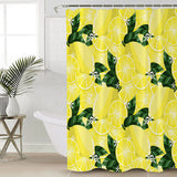 Lemon fruit in summer yellow DURABLE SHOWER CURTAIN - LeobonZone