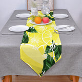 Lemon fruit in summer yellow Sharp Angle Table Runner Place Mats - LeobonZone