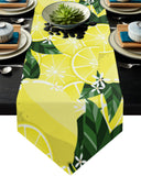 Lemon fruit in summer yellow Sharp Angle Table Runner Place Mats - LeobonZone