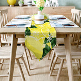 Lemon fruit in summer yellow Sharp Angle Table Runner Place Mats - LeobonZone