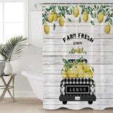 Country style summer lemon DURABLE SHOWER CURTAIN - LeobonZone