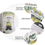 Country style summer lemon DURABLE SHOWER CURTAIN - LeobonZone