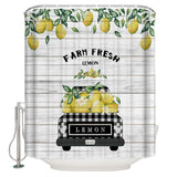 Country style summer lemon DURABLE SHOWER CURTAIN - LeobonZone