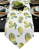 Lemon fruit in summer Sharp Angle Table Runner Place Mats - LeobonZone