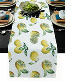 Lemon fruit in summer Table Runner Place Mats - LeobonZone