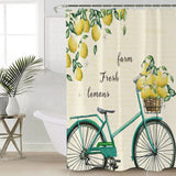 Farm fruit summer bike DURABLE SHOWER CURTAIN - LeobonZone