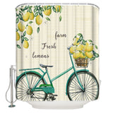 Farm fruit summer bike DURABLE SHOWER CURTAIN - LeobonZone