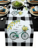 Black Farm fruit summer bike Table Runner Place Mats - LeobonZone