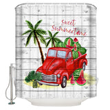 Watermelon truck in summer DURABLE SHOWER CURTAIN - LeobonZone