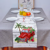 Watermelon truck in summer Table Runner Place Mats - LeobonZone