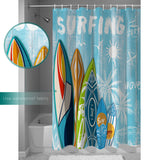 Summer surfing board DURABLE SHOWER CURTAIN - LeobonZone