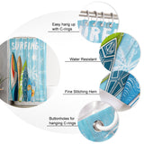 Summer surfing board DURABLE SHOWER CURTAIN - LeobonZone