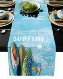 Summer surfing board Table Runner Place Mats - LeobonZone