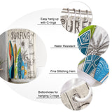 Summer surfing board Retro DURABLE SHOWER CURTAIN - LeobonZone