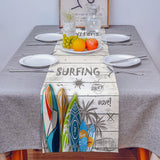 Summer surfing board Retro Table Runner Place Mats - LeobonZone