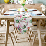 Summer style protea flowers Sharp Angle Table Runner Place Mats - LeobonZone